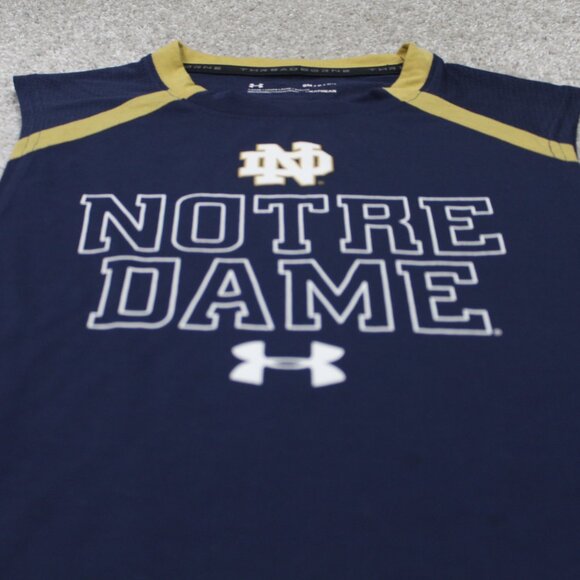 Notre Dame Tank Top Men Small Blue Under Armour Threadborne Loose Fit Heatgear - Picture 4 of 11